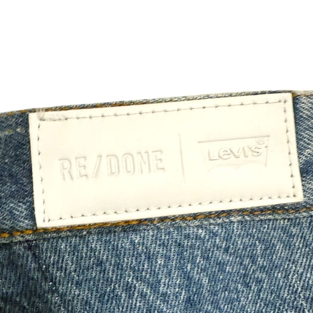 NWT Re/Done X Levi’s Amina Muaddi Patchwork Jean Indigo Size 26 - Picture 15 of 16